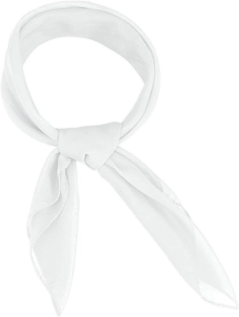 Cyunda Chiffon Scarf for Women and Girls, 26x26 inches Square Neck Scarf, Classic Retro Ribbon Handkerchief for Hair Wrapping - Image 1